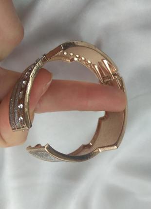 Винтажный золотисто-серебристый браслет с кристаллами америка8 фото