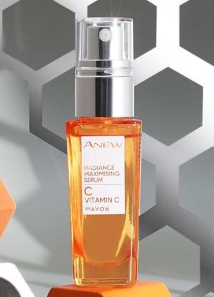 Освітлююча і омолоджуюча сироватка для обличчя з 10% вітаміном с avon anew