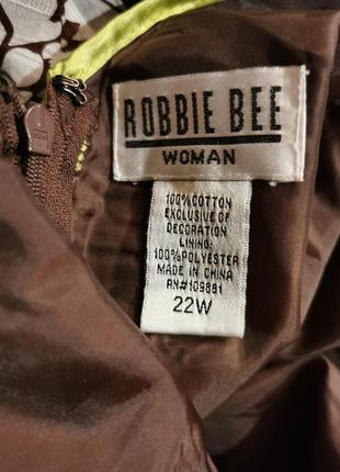 Платье миди коттон хлопок robbie bee в принт батал большого размера сарафан расклешенный9 фото