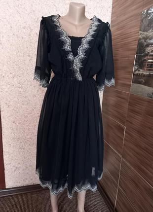 Винтажное шифоновое платье с вышивкой mister ant1 фото
