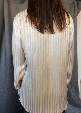 Кремовая  блуза рубашка tiger     из натурального 100% шёлка.7 фото