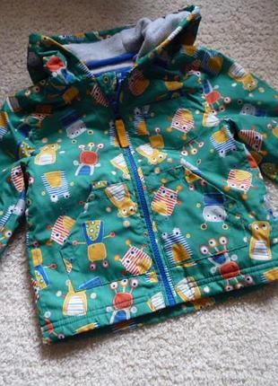 Куртка, ветровка на флисе на 1-1,5 года