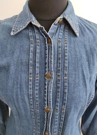Удлиненная джинсовая рубашка блузка от laura ashley2 фото