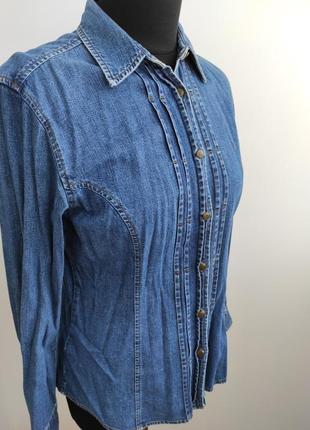 Подовжена джинсова сорочка блузка від laura ashley5 фото