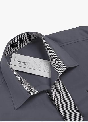 Стильная светло серая мужская рубашка с принтом coofandy