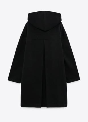 Zara оригінал зара кофта худі легке пальто чорне капюшоном чорне накидка4 фото