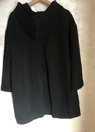 Zara оригінал зара кофта худі легке пальто чорне капюшоном чорне накидка7 фото
