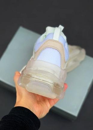 Кроссовки balenciaga triple s clear sole white beige5 фото