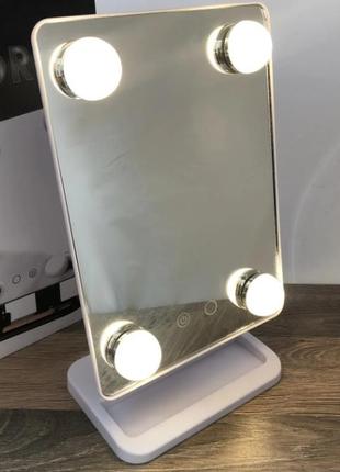 Косметическое зеркало с подсветкой для макияжа  cosmetie mirror 360 |  rotation angel3 фото