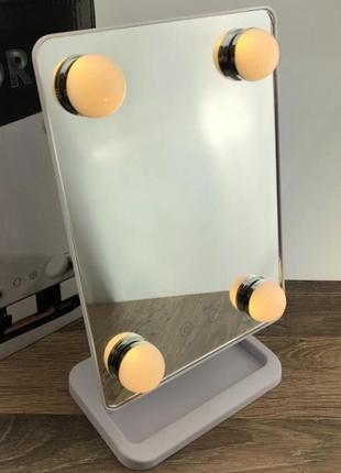 Косметическое зеркало с подсветкой для макияжа  cosmetie mirror 360 |  rotation angel4 фото