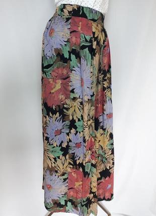 Винтажная немецкая юбка миди в цветочный принт oberstoff (размер 40)7 фото