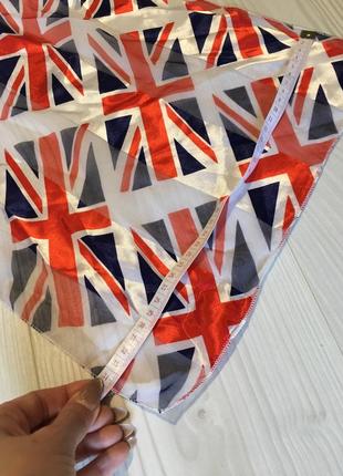 Яркий шифоновый шарф английский флаг англии длинный крутой британский4 фото