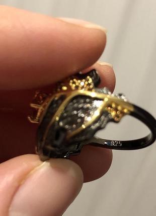 Серебряное кольцо 925 проба с натуральным дымчатым кварцем.10 фото