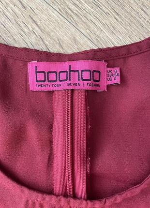 Укороченная блуза boohoo  кроп топ футболка кружево цветочное2 фото