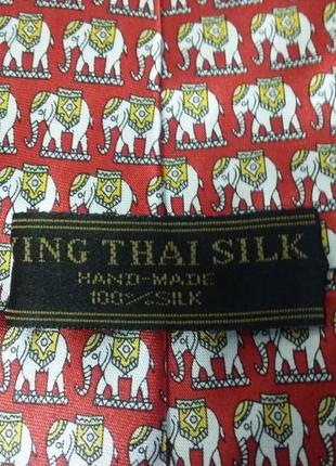Ying thai краватка 100% тайський шовк, слоники, ручна робота6 фото