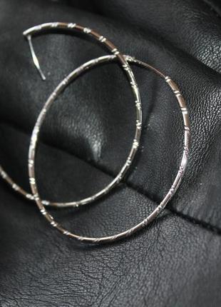 Мега хитовые рифленые кольца - серьги, родиевое покрытие, xuping7 фото