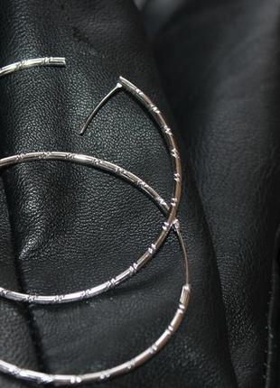 Мега хитовые рифленые кольца - серьги, родиевое покрытие, xuping4 фото