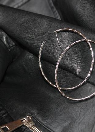 Мега хитовые рифленые кольца - серьги, родиевое покрытие, xuping6 фото