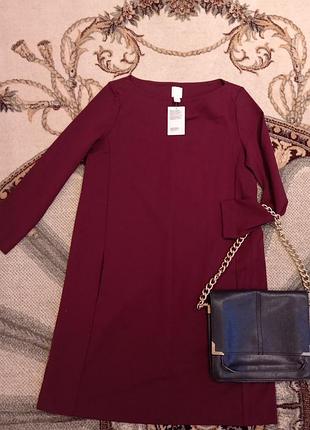 ❤️платье футляр цвет марсала h&m