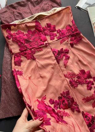 👗мини платье с кружевом / короткое розовое кружевное платье👗6 фото