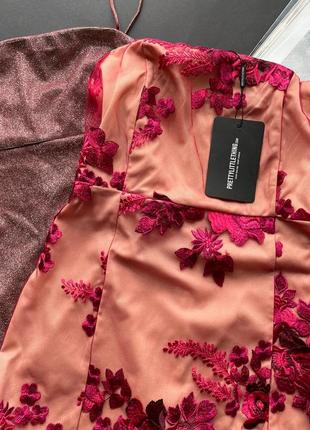 👗мини платье с кружевом / короткое розовое кружевное платье👗7 фото