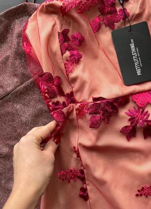 👗мини платье с кружевом / короткое розовое кружевное платье👗9 фото