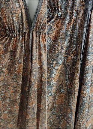 Платье пляжное макси с натурального шёлка indiano anastasea в наличии6 фото