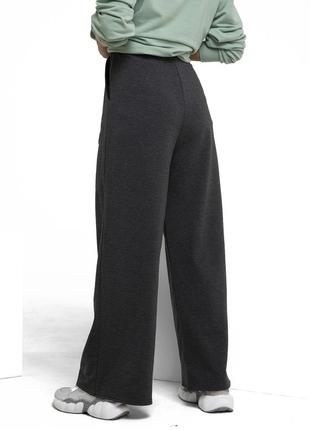 Трендовые спортивные штаны широкого кроя (темно-серый)3 фото