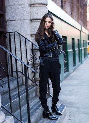 Штани joggers шкір.вставки чорні