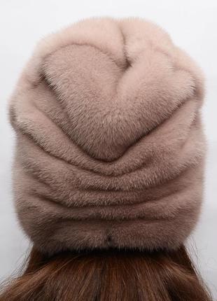 Жіноча зимове норкова шапка кубанка4 фото