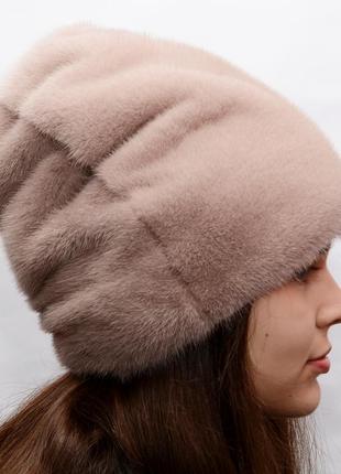 Жіноча зимове норкова шапка кубанка3 фото