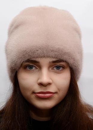 Жіноча зимове норкова шапка кубанка2 фото