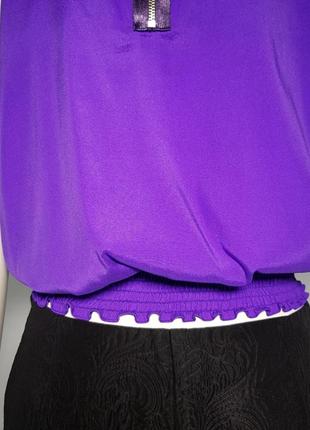 Шикарная блуза "anna brodskaya" шелковая фиолетовая (украина).10 фото