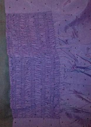 Винтажная, фиолетовая блуза на пуговицах, в горошек2 фото