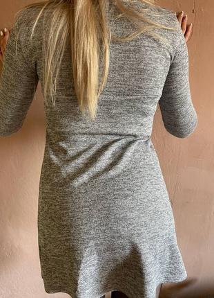 Стильное серое платье трапеция2 фото