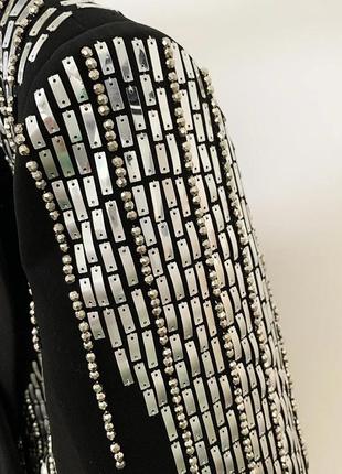 Пиджак в стиле балмаин с камнями5 фото
