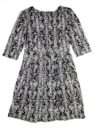 Платье женское повседневное цветное чёрное белое серое трикотаж жаккард рукав 3/4 короткий3 фото
