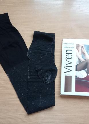 Блестящие колготки с люрексом 4-l 30 den viven lurex champagne