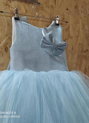 Плаття голубе фатинове випускне на 6 років нове нарядне пишне4 фото