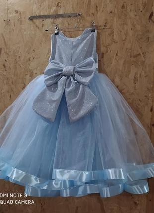 Плаття голубе фатинове випускне на 6 років нове нарядне пишне1 фото