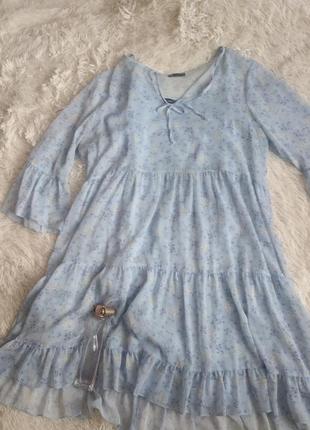 Шикарное платье шифоновое размер 40(46-48)5 фото