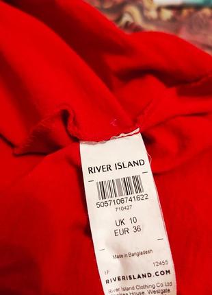 Червона бавовняна футболка з принтом від river island7 фото