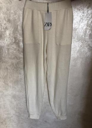 Zara зара оригинал костюм брюки штанами повседневный стильный комплект світлий білий5 фото