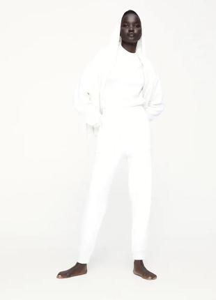 Zara зара оригінал костюм штани штанами стильний повсякденний комплект світлий білий1 фото