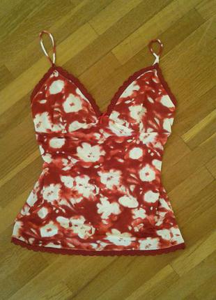 Новенька маєчка mango s (36)р. з ошатною ажурною мережкою