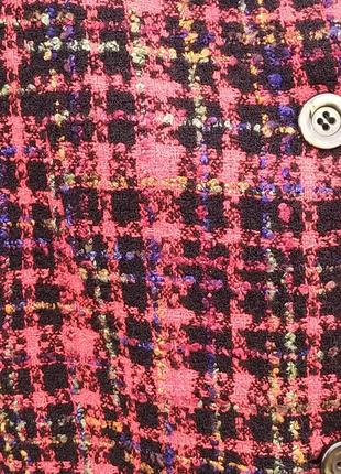 Яркий пиджак букле разноцветный шерсть блейзер в стиле chanel8 фото