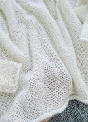 Нежный свитер оверсайз из кидмохера на шелке2 фото