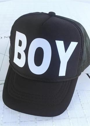 Дитяча кепка тракер boy з сіточкою чорна, унісекс1 фото