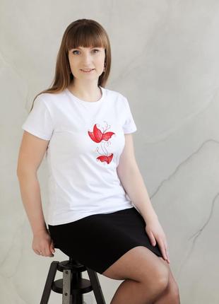 Молодіжна футболка casual з принтом метелики3 фото