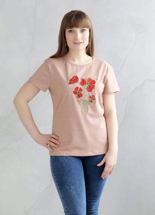Жіноча футболка casual з принтом квіти